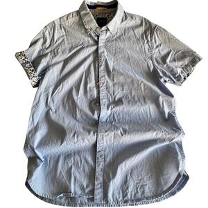 Denim & Flower Light Blue Casual Button Down Cotton Shirt Size Large